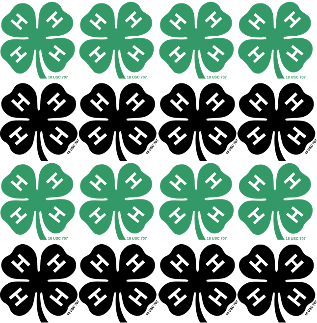 black and green 4-H clovers